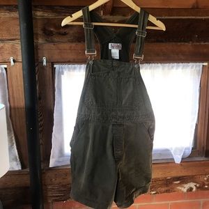 Vintage hunter green Bill Blass overalls